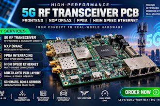 5g rf transceiver pcb, frontend, nxp dpaa2, fpga and high speed ethernet design