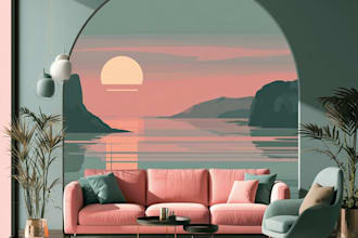 create a custom large format mural illustration