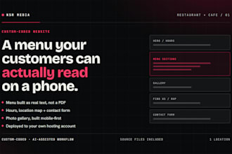 design and build a modern restaurant or cafe website
