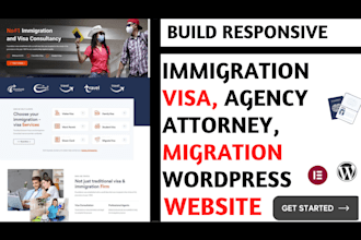 design immigration website, attorney, visa application agency wordpress website