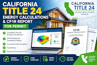 prepare california title 24 energy calculations and cf1r report for permit