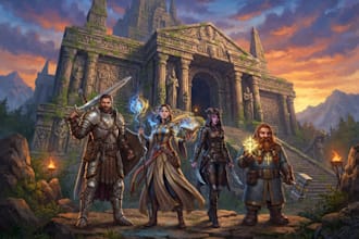 draw your dnd character, rpg hero, or fantasy party art