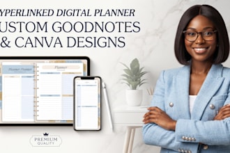 design hyperlinked digital planner goodnotes planner canva planner