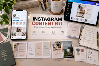 create an instagram content canva kit with reusable branded templates and kit