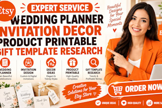 etsy wedding planner invitation decor product printable gift template research