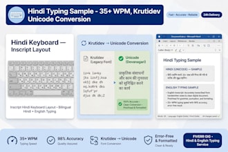 do fast hindi typing krutidev to unicode conversion