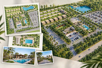 design your 2d landscape, pool design and site plan with realistic renders