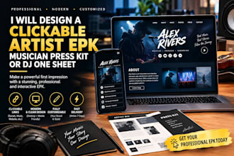 design an interactive clickable epk and music press kit in 24 hours to turn up