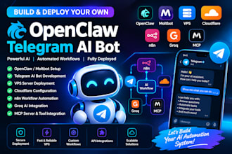 openclaw telegram ai bot moltbot vps server cloudflare n8n workflow groq bot mcp