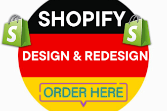 design or redesign german shopify website, german shopify dropshipping store