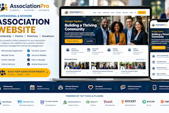 build association website with membership, events, directory and donations