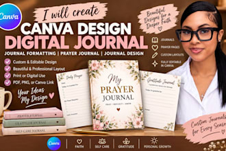 canva design digital journal  journal formatting  prayer journal journal design