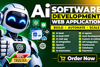 build your ai saas mvp or ai web app for your startup mvp, mvp development