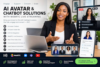 develop ai avater chatbot, webtrc live stream app, d id ai, ai guest avatar bot