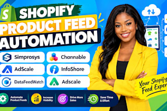 setup shopify product feed automation via simprosys channable infoshore adscale
