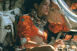sci fi character illustration or sci fi character