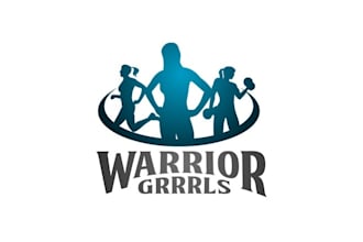 design custom warrior grrrls fitness gym logo