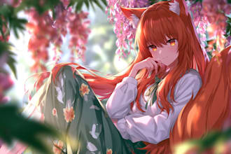 draw a custom anime character art, oc, or anime fanart illustration