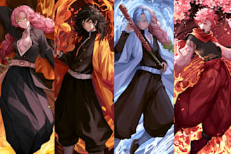 create professional custom anime oc character design for you