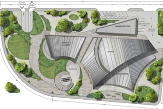 design 2d landscape site plan, plot plan, property plan and permit drawing