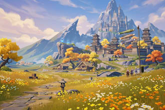 design fantasy landscapes, castles and rpg game environment