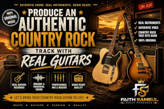 produce an authentic country rock track with real guitars