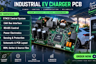 do industrial ev charger pcb, stm32, can bus, power electronics, rs485 control