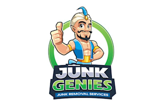 design a genie mascot logo for junk removal company