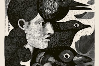 unique linocut illustrations handcrafted digital