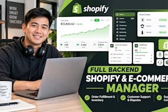 be your full backend shopify store and ecommerce operations manager