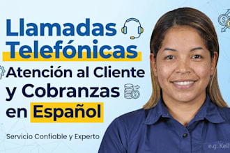 agente de llamadas telefónicas,  y cobranza en español