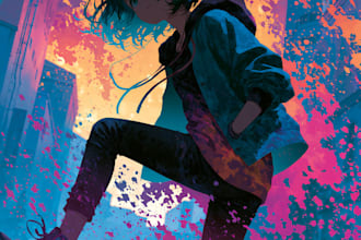 design stunning anime album cover art