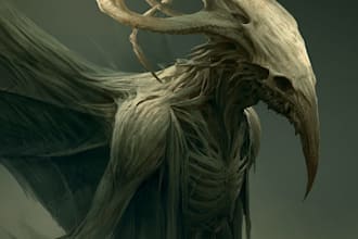 create dark art illustration or horror creature concept