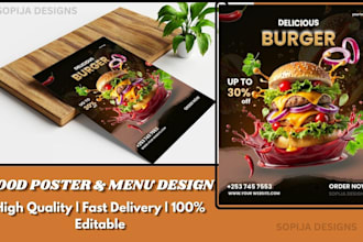design restaurant food poster and menu