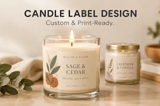design candle labels and home fragrance product labels