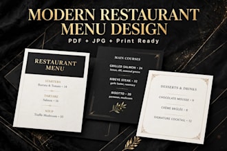 design modern ai restaurant food menu with qr code and pdf