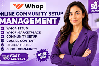 whop community setup whop management whop online course whop community setup
