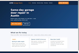 build a local garage door company website in 7 days