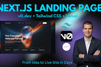 create a responsive ui ux nextjs landing page with v0 dev and tailwind