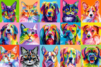 paint custom animal pop art artwork for your beloved pets