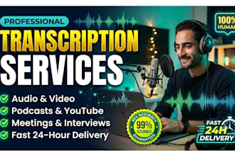 transcribe audio video podcasts and youtube videos accurately