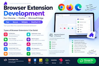 develop custom chrome firefox edge browser extensions