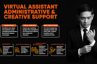do creative support and administrative task