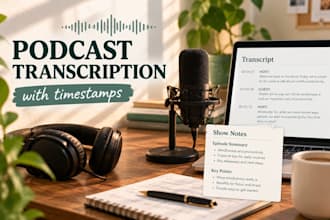 transcribe your podcast with timestamps and speaker labels