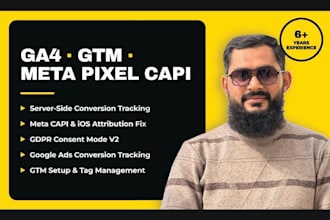 set up ga4, GTM, meta pixel capi and server side conversion tracking
