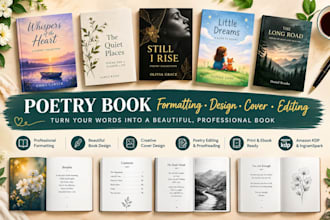 do poetry book formatting, poetry book design, poetry editing, poetry book cover