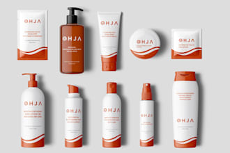 create premium packaging design, cosmetic label design and cosmetic packaging
