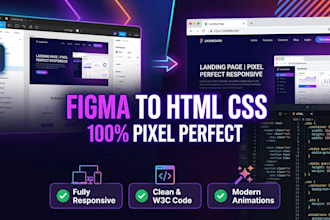 convert figma to responsive html css javascript with modern animations