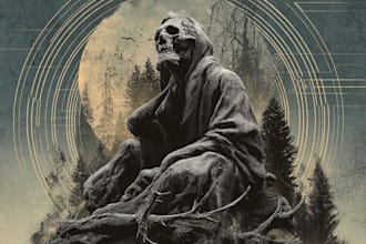 create dark art, horror or skull artworks illustration