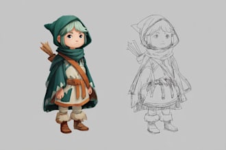 draw 2d game character or 2d game character